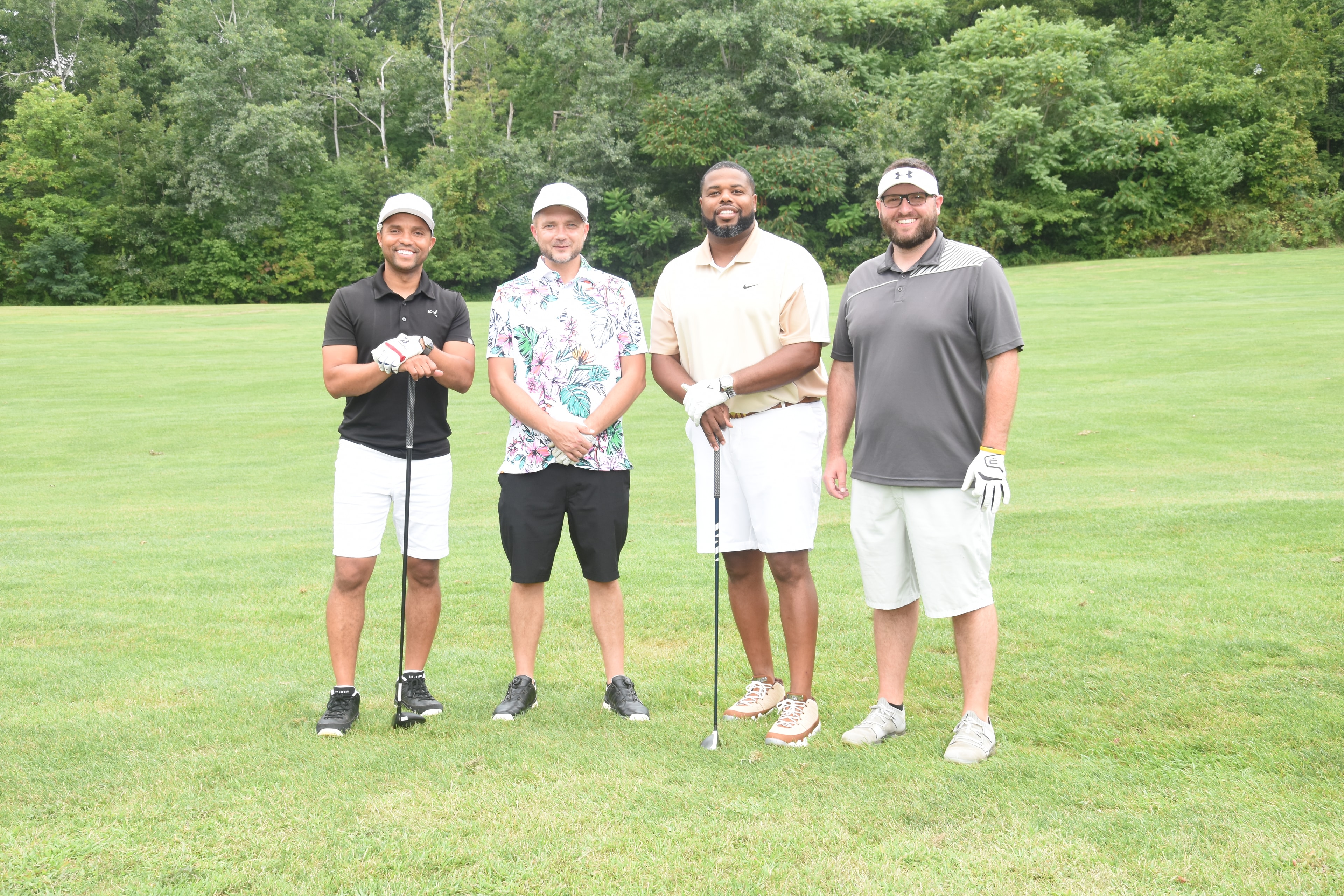Golf outing foursome on the course